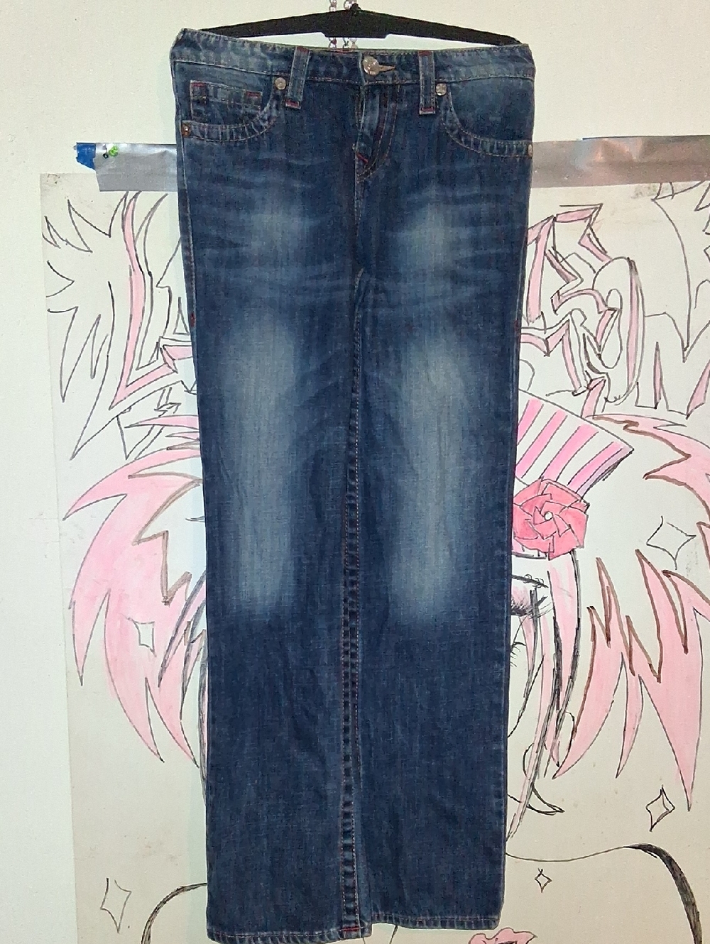 True Religion Straight Jeans in Dark Blue Wash
